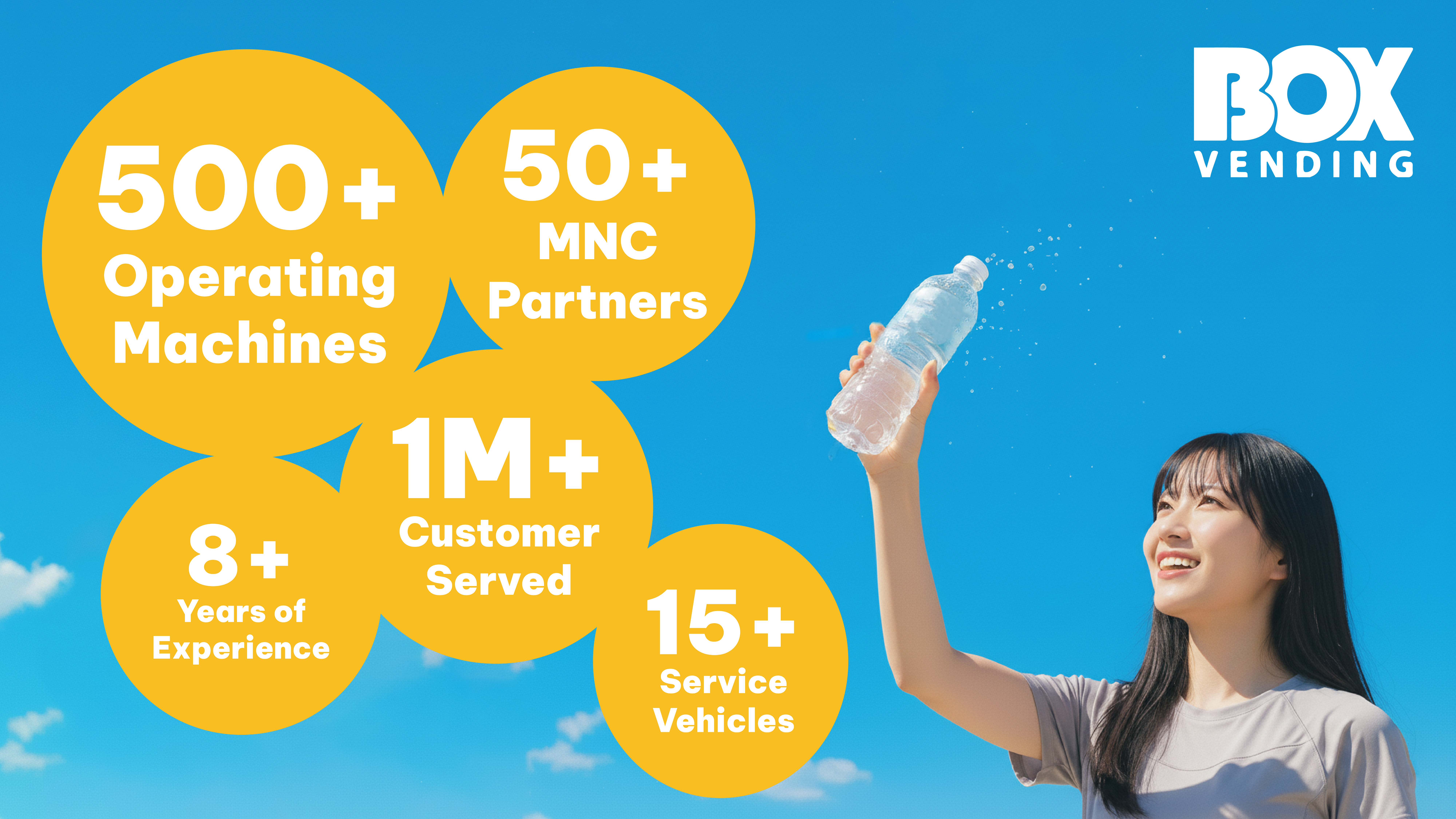 Girl drinking water with logo