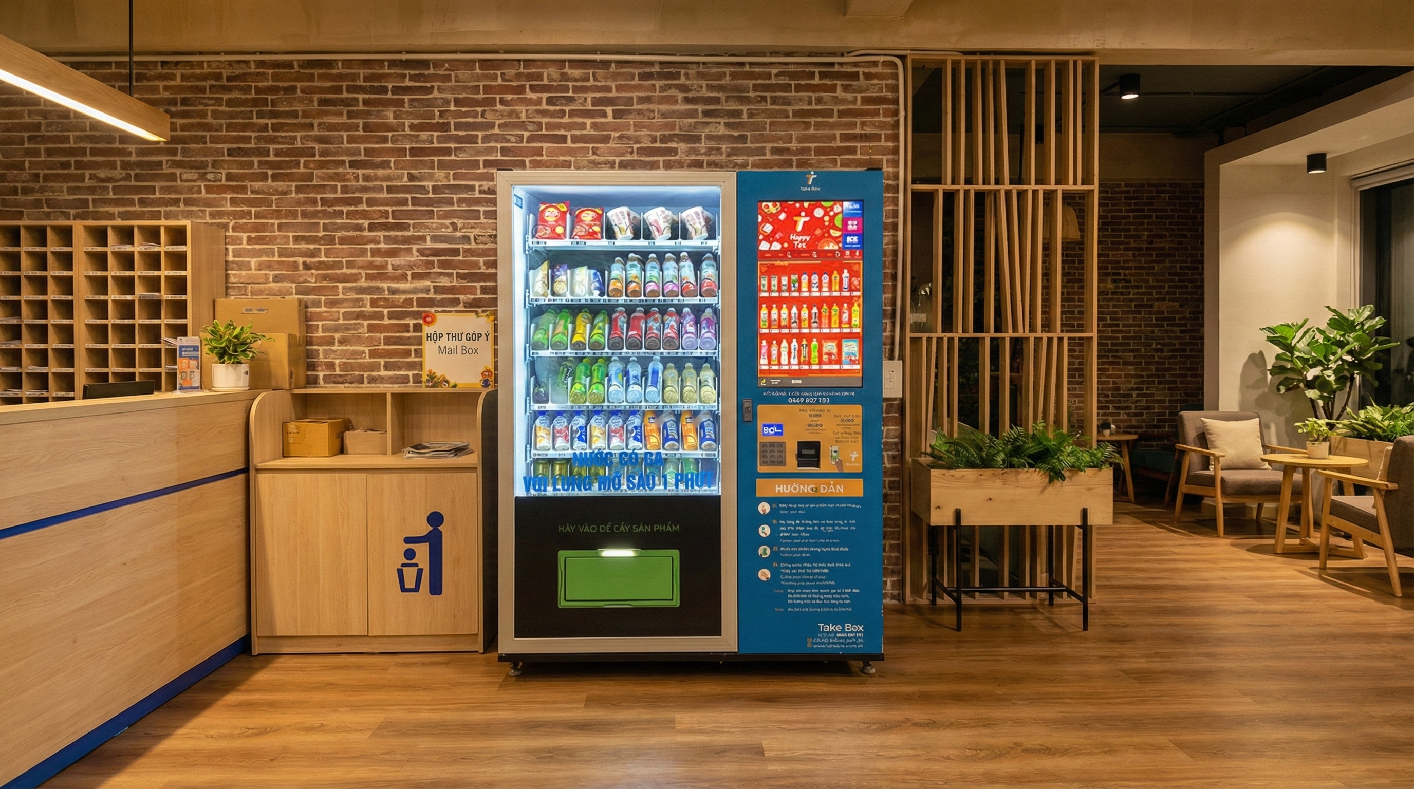 Vending machines in modern setting